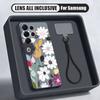 White Flower Pattern Case For Samsung S26 Ultra S25 FE S24 S24 Plus A57 A37 A17 A56 A36 A16 A55 A35 A15 A54 5G Hybrid Magnetic Matte Cover