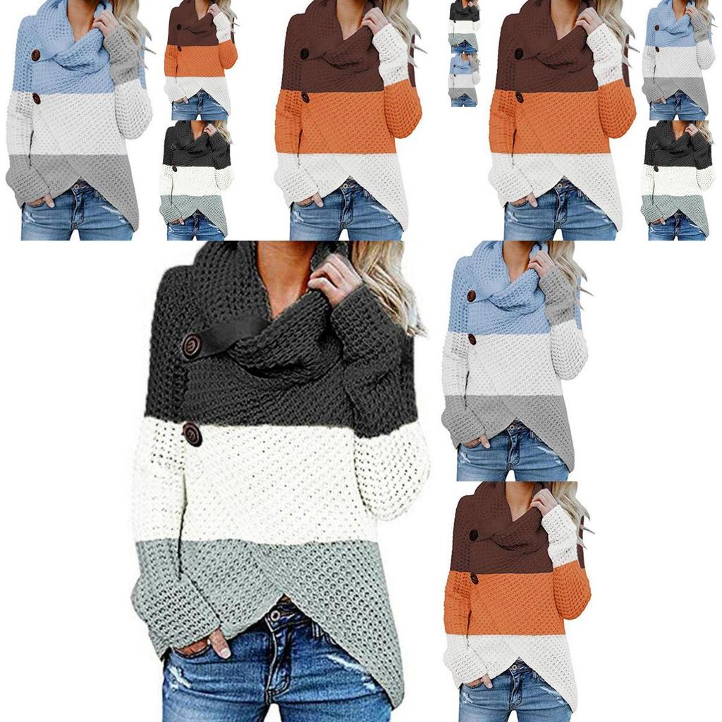 Chic Women Long Sleeve Casual Knitted Sweater Jumper For Fashion-forward Looks