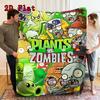 Plants vs. Zombies print 2D Flat Pattern Flannel Blanket High quality All Seasons Warmth and Comfort Perfect for Christmas Gifts.P260914580