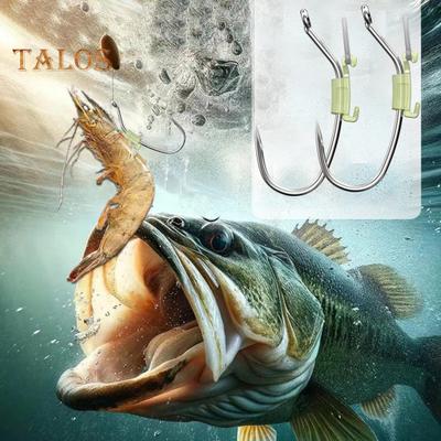 5/15/25Pcs Luminous Live Shrimp Fixing Hook Heavy Duty Metal Barbed Fishhook Freshwater Saltwater Catfish Bass Fishing Hook Fishing Accessories