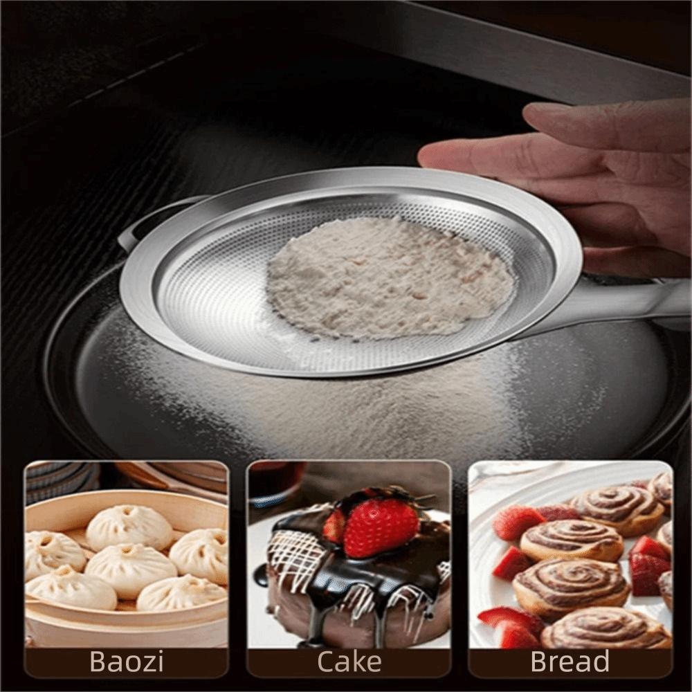 304 Stainless Steel Stainless Steel Strainer Long Handle Kitchen Sieve  Flour Sifting