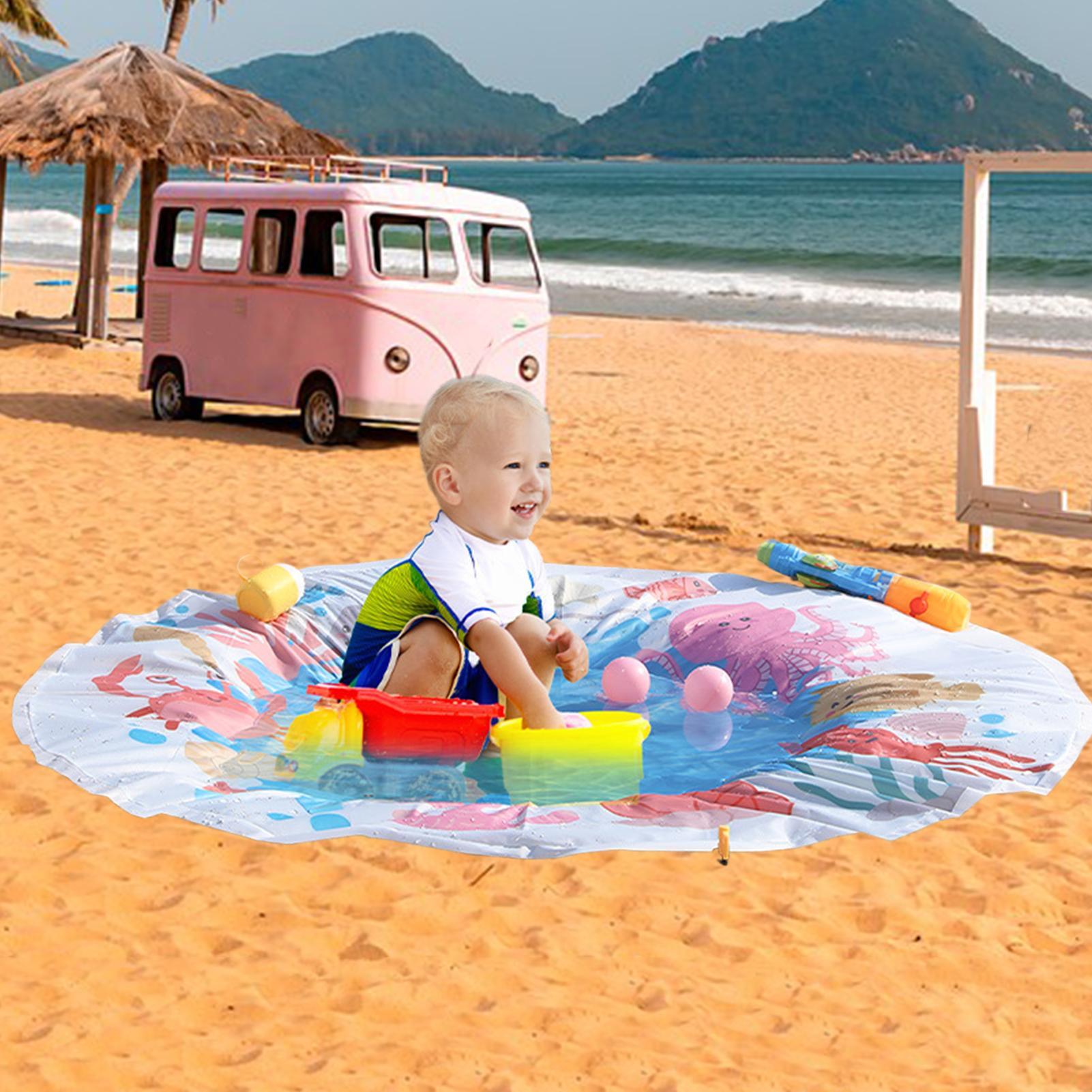 

Пляжная лужа-бассейн для малышей, пляжное одеяло, надувной бассейн с сумкой для переноски, летняя игрушка для игр с водой на открытом воздухе для мальчиков, девочек, детей CN