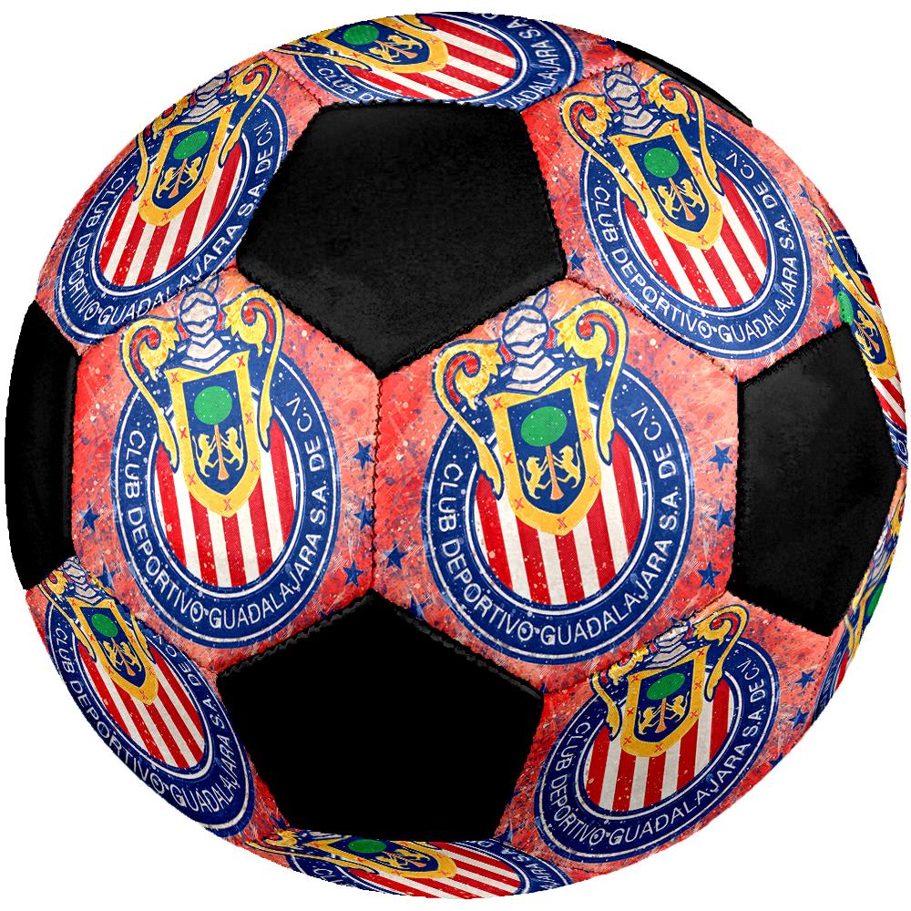 SIZE 5 C.D. Guadalajara Soccer Ball Colorful All Ages Machine Stitched PVC Competition Ready Durable High-Bounce