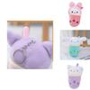 Cute Plush Keychain Toy With Milk Tea Cup Design Perfect Backpack Accessory Ideal Gift For Girls