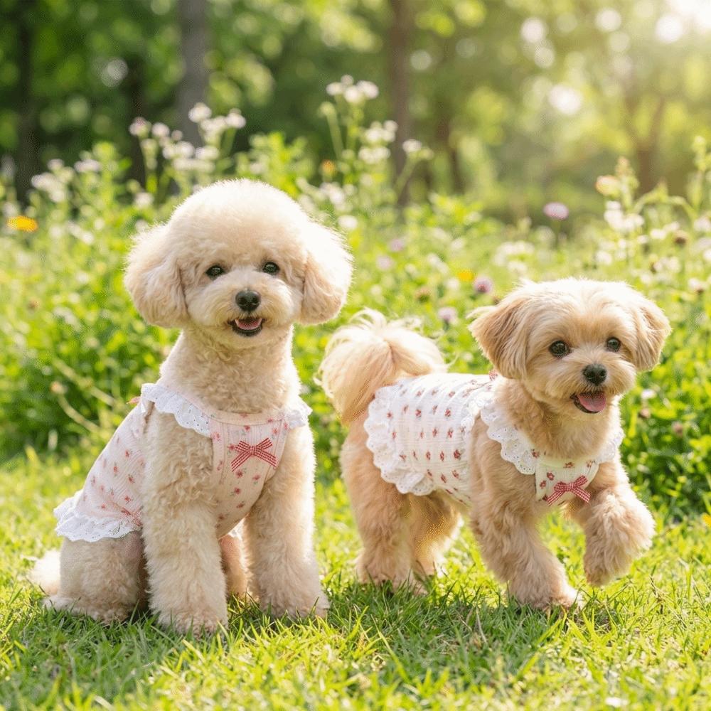 Flower Pattern Pet Camisole Vest Cute Puppy Clothes Princess Dress Floral Dog Dress  Summer Wear