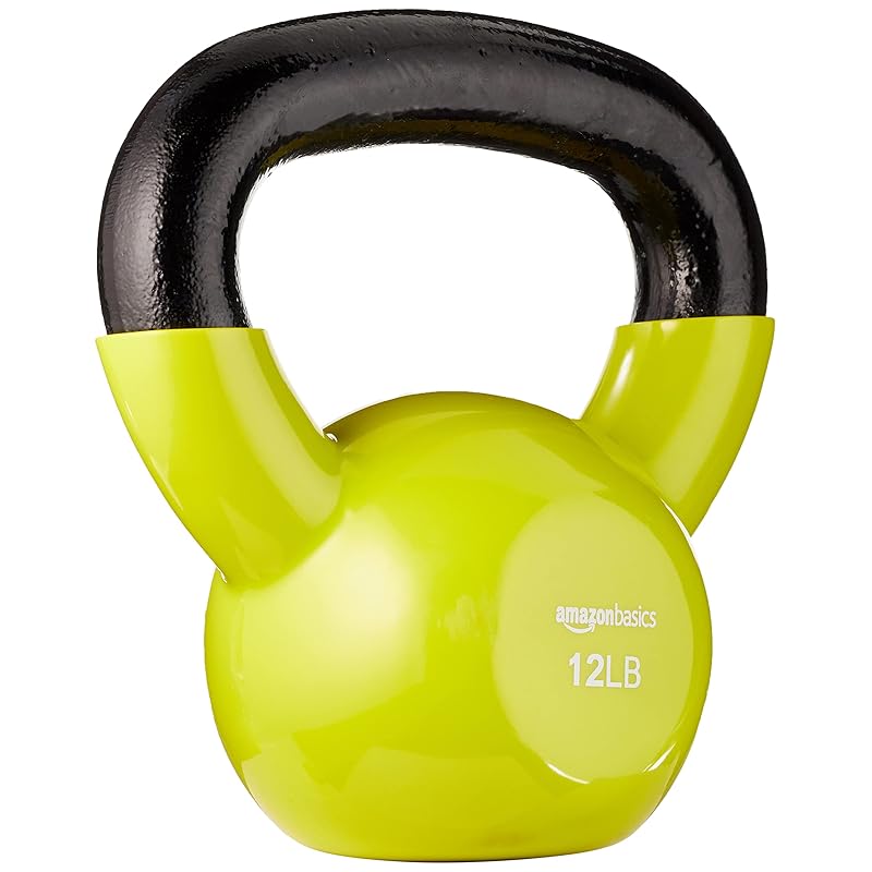 Amazon Basics Vinyl Coated Kettlebell, 5.4kg, Yellow