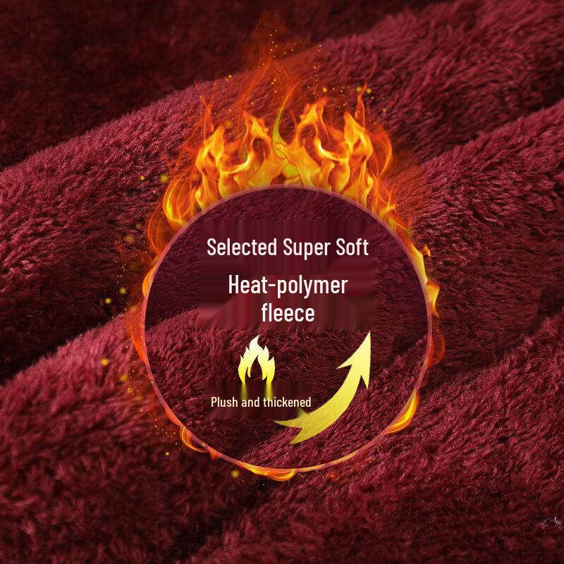 Elderly Women's Floral Plush-Lined Winter Padded Jacket