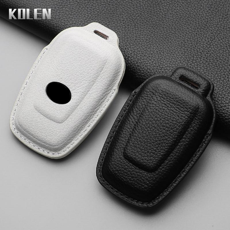 Genuine Leather Auto Smart Key Fob Cover Case Housing Fit For Toyota Prius Camry Corolla Chr C-Hr Rav4 Land Cruiser Prado 2 3 4 Button Auto