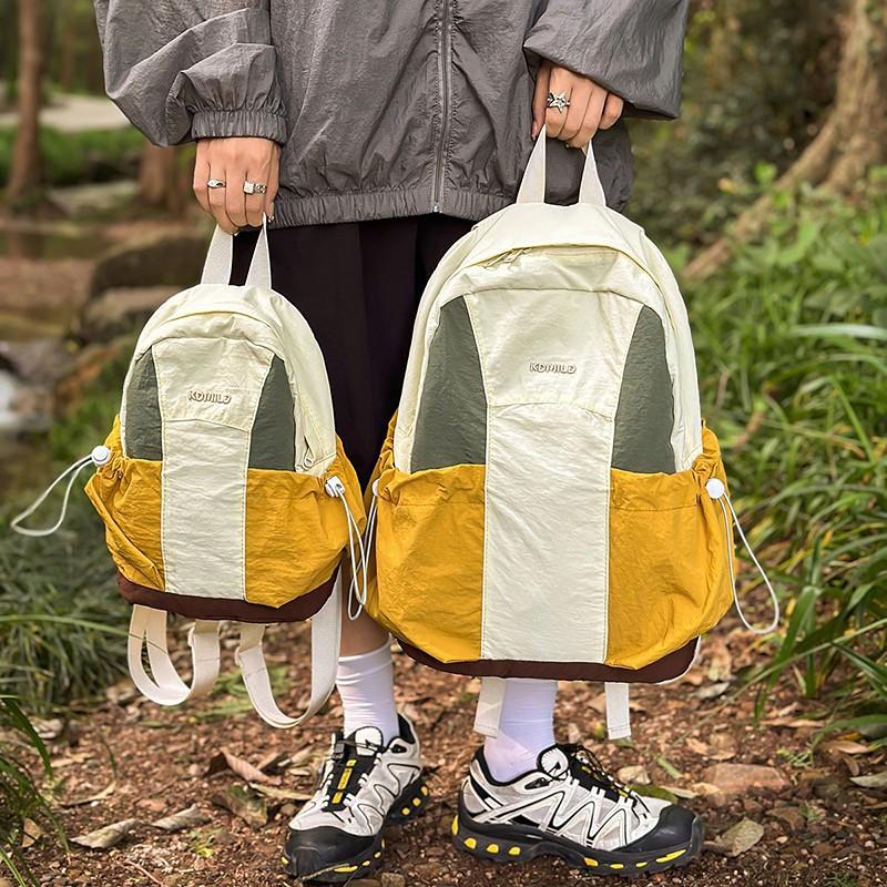 Schoolbag Backpack Casual Contrast College Style Texture Versatile Backpack Outdoor Travel Hiking Camping Hiking Bag