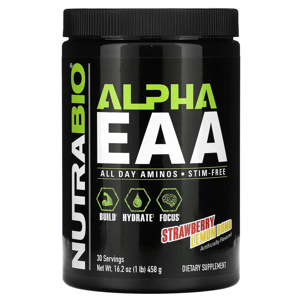 NutraBio, Alpha EAA, Strawberry Lemon Balm, 1 lb (458 g)