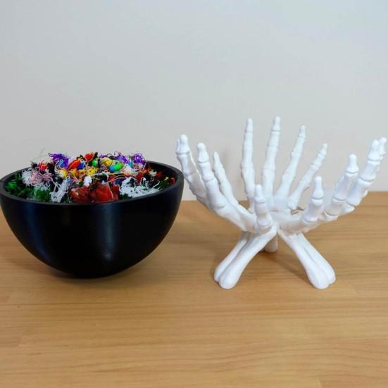 Yousheng Miska Ręka Szkieletu Zdejmowana Czarna Miska Wielofunkcyjna Dekoracja Gotycka Motyw Horroru Stojak Dekoracja Halloween