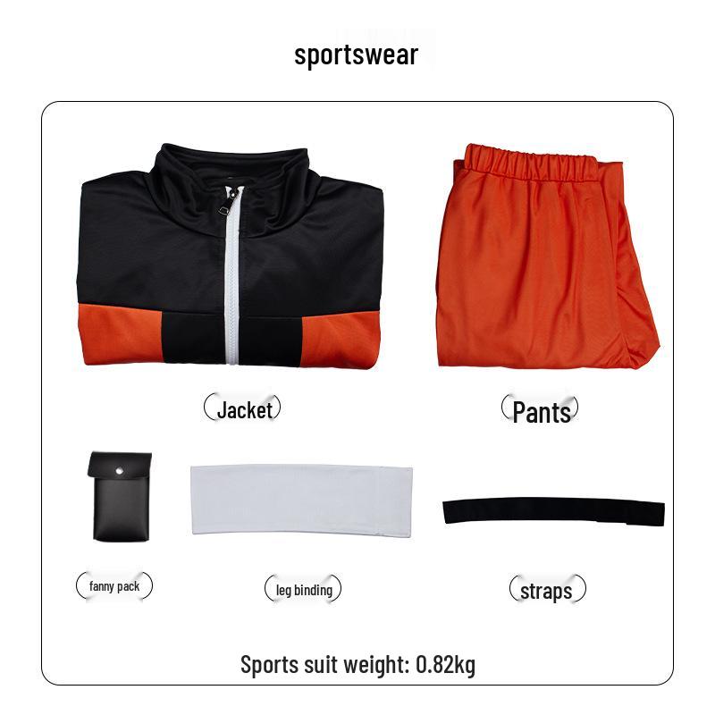 Naruto Uzumaki Cosplay Tepláková souprava a plášť set