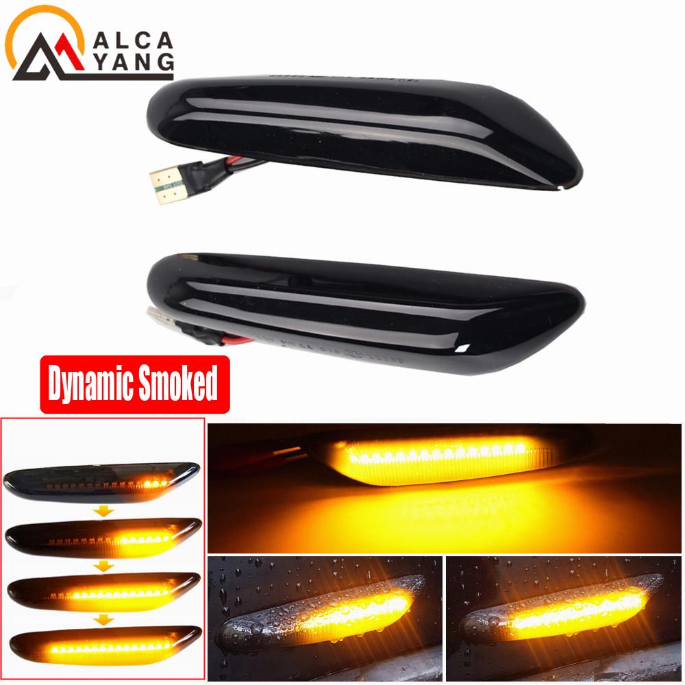 2pcs For BMW E90 E91 E92 E93 E60 E61 E81 E82 E83 E84 E88 E46 LED Dynamic Side Marker Turn Signal Lights