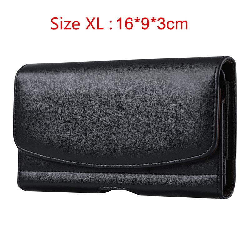 Universal Leather Phone Holster Belt Case Mobile Phone Bag For iPhone 14 13 Samsung Huawei Xiaomi Men Waist Bag Pouch