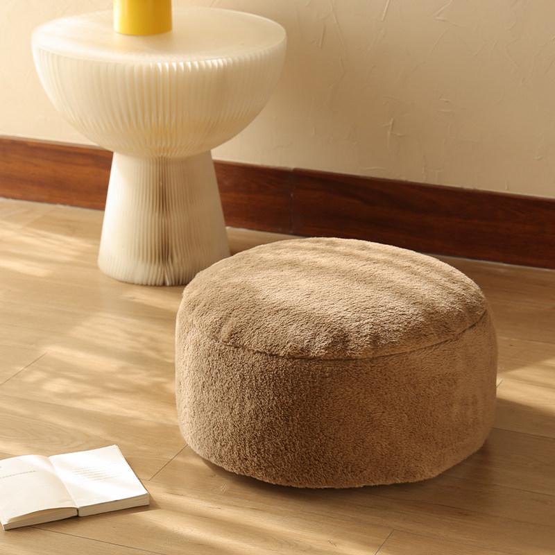 50 cm waschbarer Plüschkissenbezug, runder Futon-Tatami-Bodenhockerbezug, Heimdeko, marokkanischer Ottomanen-Meditationspouf, ohne Füllung