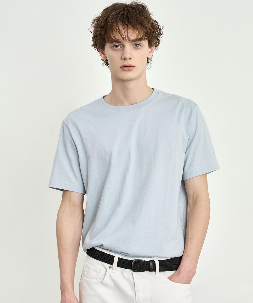BASIC HOUSE 30-Count Cotton Regular Fit Round Plain Short Sleeve T-Shirt (6 Colors) Lats0126 (Type A)