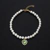 Luxury Pearl Pet Collar Pet Cat Dog Collar Love Pendant Pet Supplies Love Crystal Collars Kitten Collars Cat Necklace