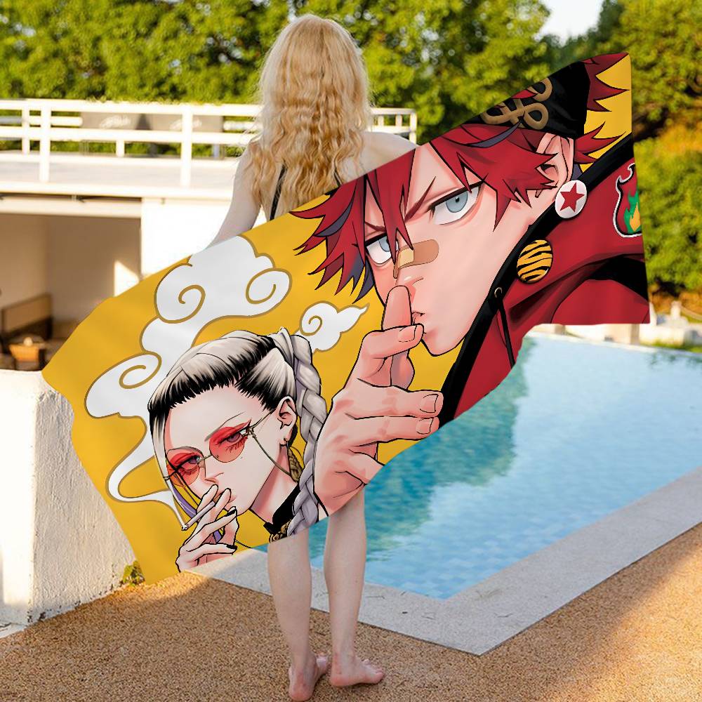 Anime G-GokurakugaiS Microfiber Blanket Quick Drying Beach Towels Oversized Printing Super Absorbent Pool Towel Blanket