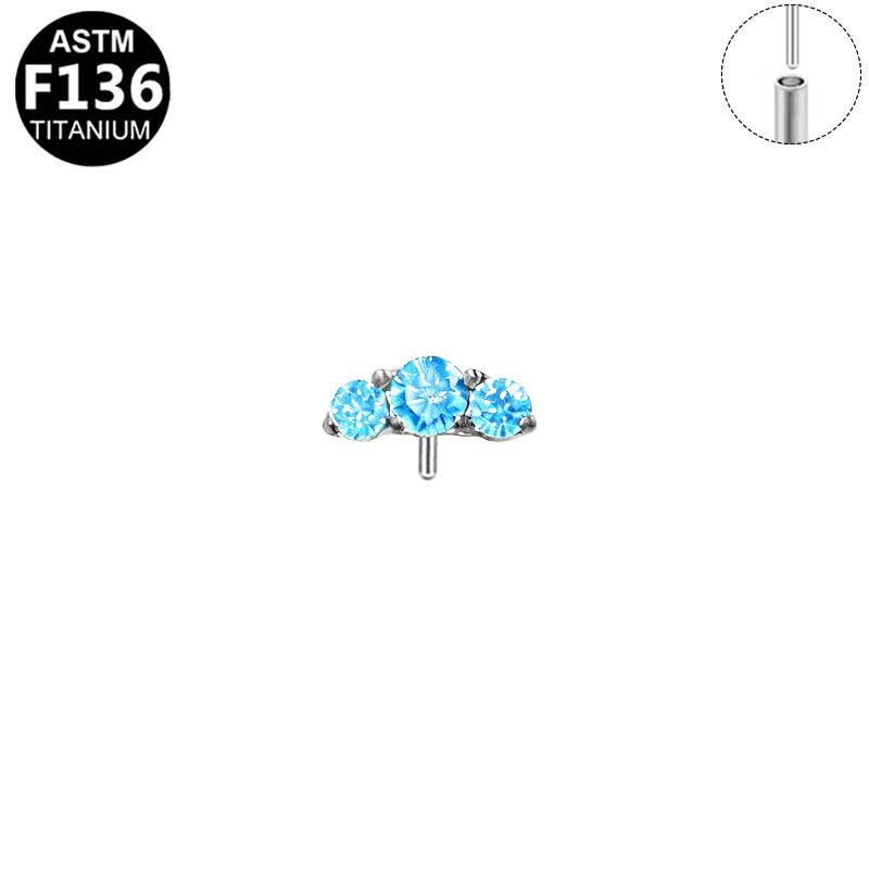 G23 Titanium Alloy Fashionable Medical Grade Piercing Jewelry with Simple Round Zircon Head