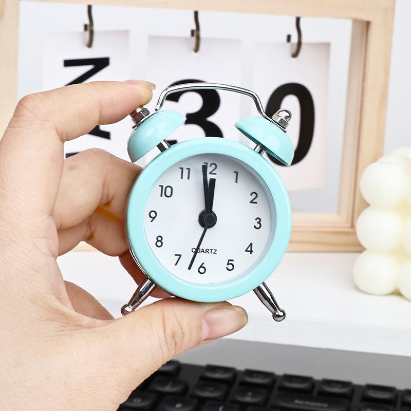 Student Desk Clock: Creative Silent Alarm, Metal Mini Table Clock, Cute Decorative Pocket Watch for Dorms