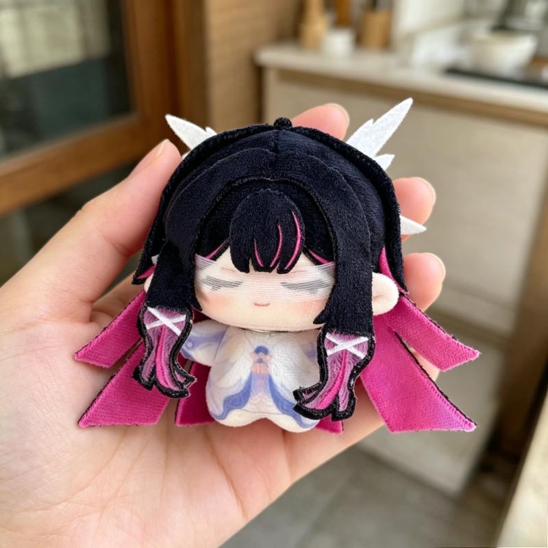 Hot Toys Plush Toy Black Genshin Impact Columbina Mini Cotton Plush Keychain Pink Long Hair Chibi Soft Stuffed Pendant Fatui Harbinger Gift For Game Fan Collectors Decor