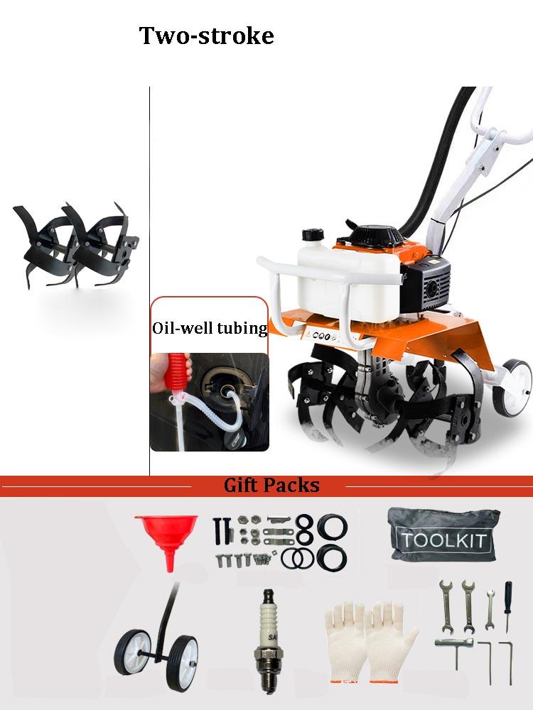 Agricultural Rotary Tiller Micro Tillage Machine Small Plough Soil Turning Household Gasoline Ditching Rotary Cultivator