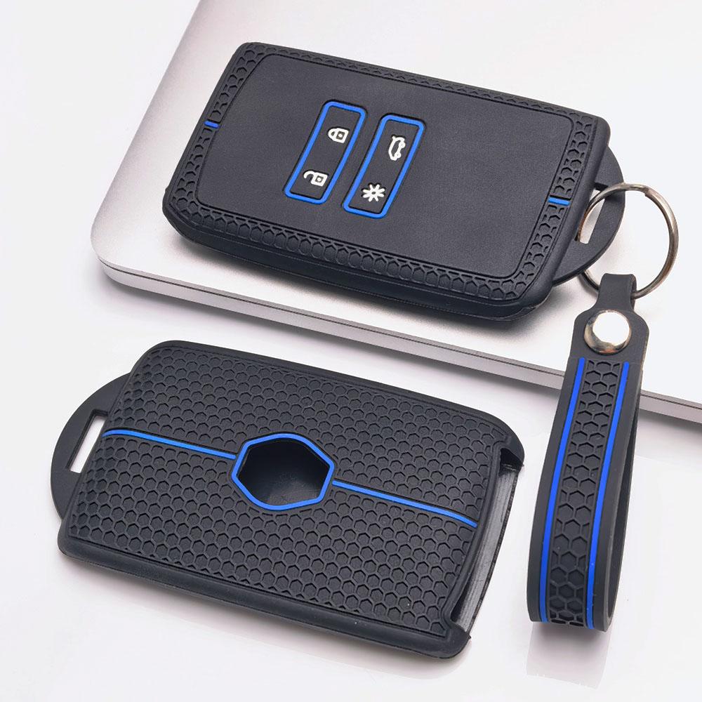 Key Cover for Renault Koleos Kadjar Arkana Clio Megane Captur Zoe Scenic with Keychain Anti-Scratch Guard Shockproof Protection Soft Grip Texture