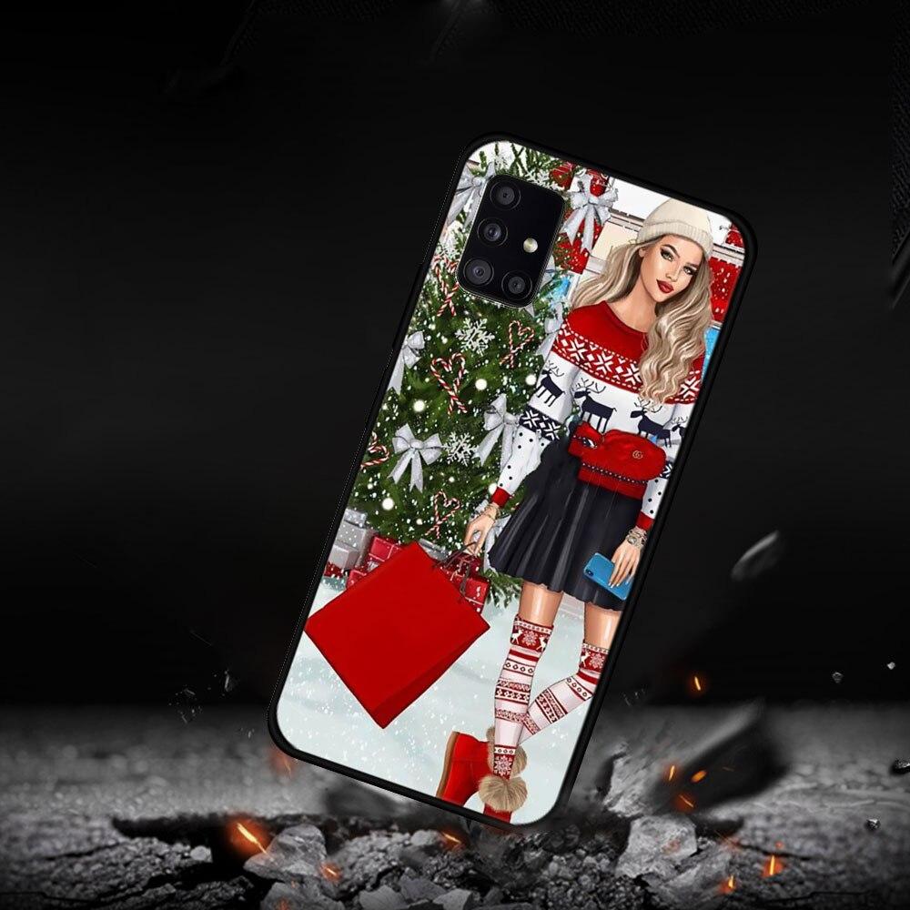 Phone Case For Samsung Galaxy A52s A73 A72 A53 A33 A32 A13 A02s A21s A12 A31 A91 A51 A71 A41 A23 A11 Christmas Tree Girl Gift