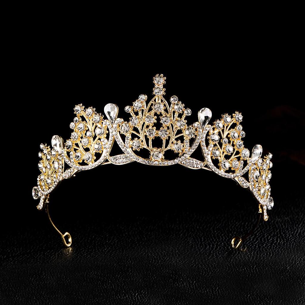 Gold Princess Wedding & Party Crown Headdress Hair Accessory