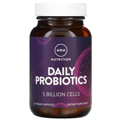 MRM Nutrition, Nutrition, denní probiotika, 5 miliard živých bakterií, 30 vegetariánských kapslí