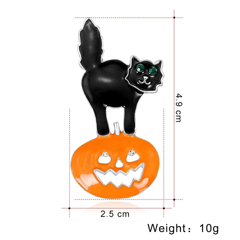 Cartoon All-match Halloween Pumpkin Cat Brooch Chic Unique Breastpin