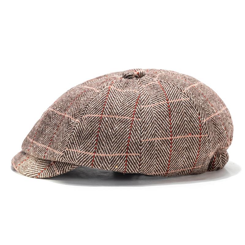Middle-Aged and Elderly Octagonal Cap Men's Beret Autumn Winter Newsboy Caps Woolen Painter's Cap