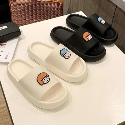 Summer Women Thick Soft Slippers Cute Lovers House Shoes Leisure Men Ladies Unisex Indoor Bathroom Anti -Slip Slippers