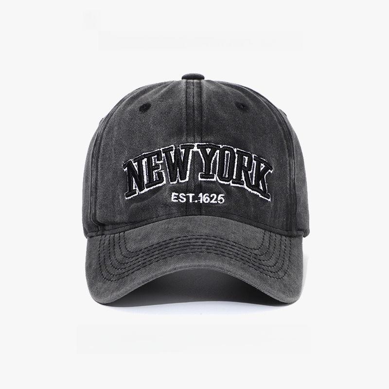 Men Baseball Caps York Vintage Washed Cotton Baseball Cap For Women Adjustable Unisex Cotton Hat Outdoor Casual Street Style Urban Streetwear Hats