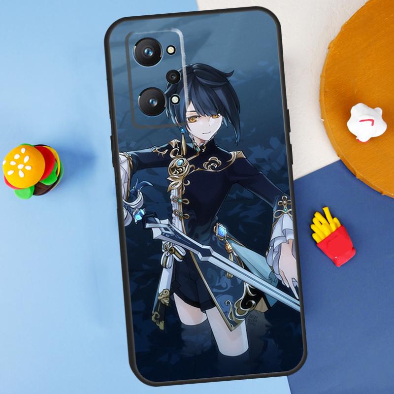 Genshin Impact Xingqiu For Realme GT 6 6T 5 GT7 Pro C61 C75 C55 C51 C21Y C25S C67 C53 13 12 10 11 14 Pro Plus Case