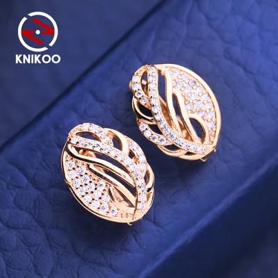 Boucles d'oreilles à Clip en zircone cubique pour femmes, bijoux à la mode, cadeaux de fête de mariage