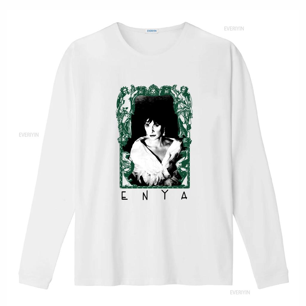 Vintage Enya Porträt T-Shirt für Erwachsene in den Größen S 5XL mit Gothic-Rahmen-Design vintage gewaschen Mode dehnbar Unisex homme
