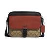 Hudson 23 Classic Monogram Print Flap Zipper Color-Blocked Adjustable Shoulder Strap Coated Canvas And Leather Crossbody Bag C8143-QBTUI
