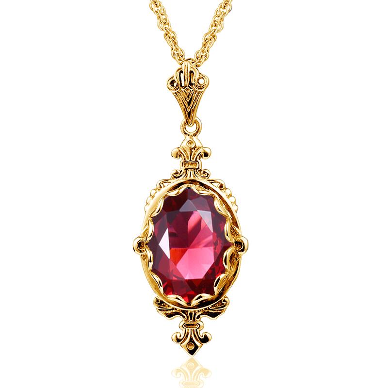 100% Sterling Silver 925 Citrine Necklace Women Luxury 10*14mm 8ct Oval Yellow Stone Pendant Victoria Style Jewelry Gift Female