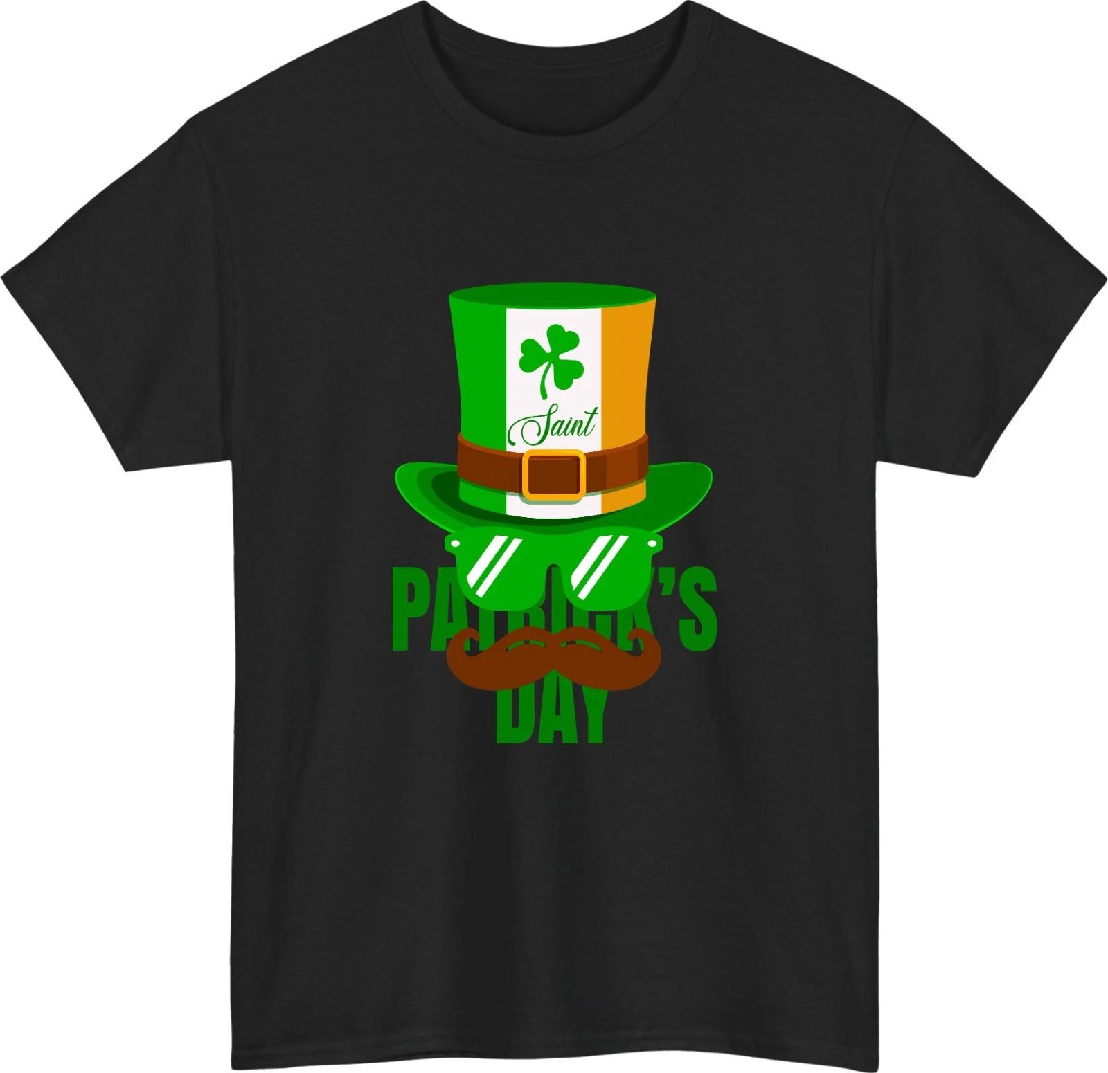Saint Patrick’s Day Custom Name 100% Cotton T-shirt Mens Tees Top Funny Irish Shamrock Party Gift Tee S