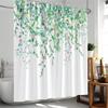 Floral Plants Shower Curtain Flowers Bamboo Butterfly Green Vines Botanical Herb Modern Bathroom Decor Polyester Bathtub Curtain