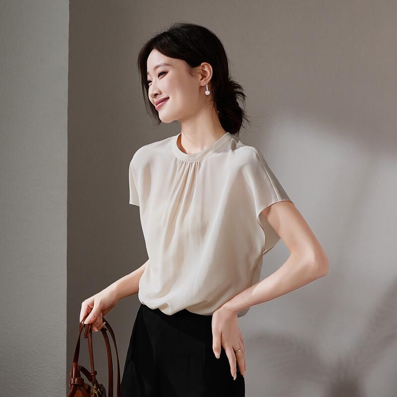 SOFSIL Women s 100% Silk Short-Sleeve Blouse L шампанского