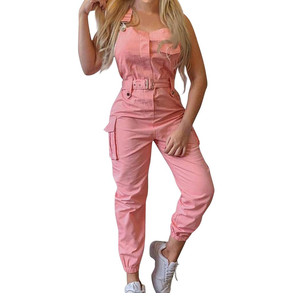 Women's Fashion  Clasp Pocket Cargo Romper
