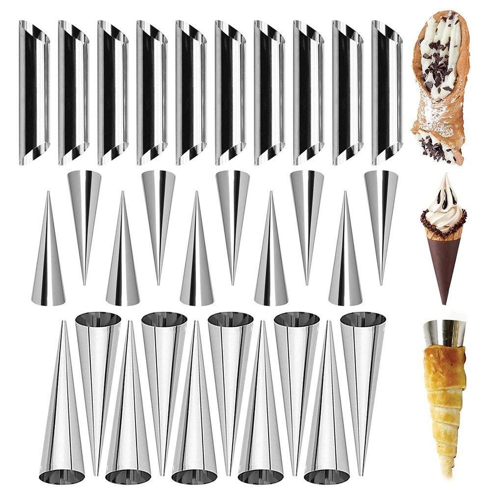 

DIY Cones Horn Pastry Roll Mold Non-Stick Spiral Croissants Molds Bakery Set B 10PCS
