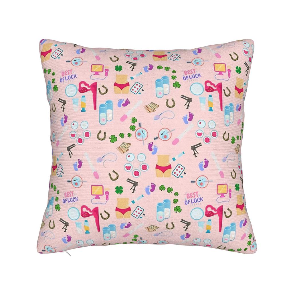 Square Pillow Cases Iui Fertility Treatment Cushion Covers Vintage Zippered Decorative Pillowcover For Seat