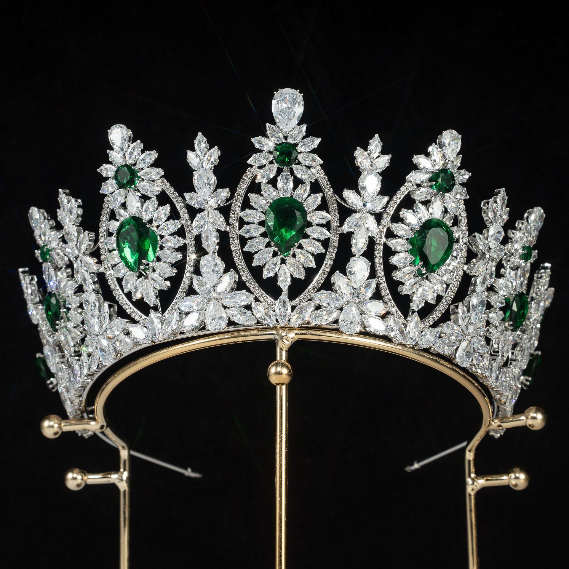 Новый элегантный свадебный венец, повязка на голову, модный повязка на голову, свадебный венец 16CM зелёный