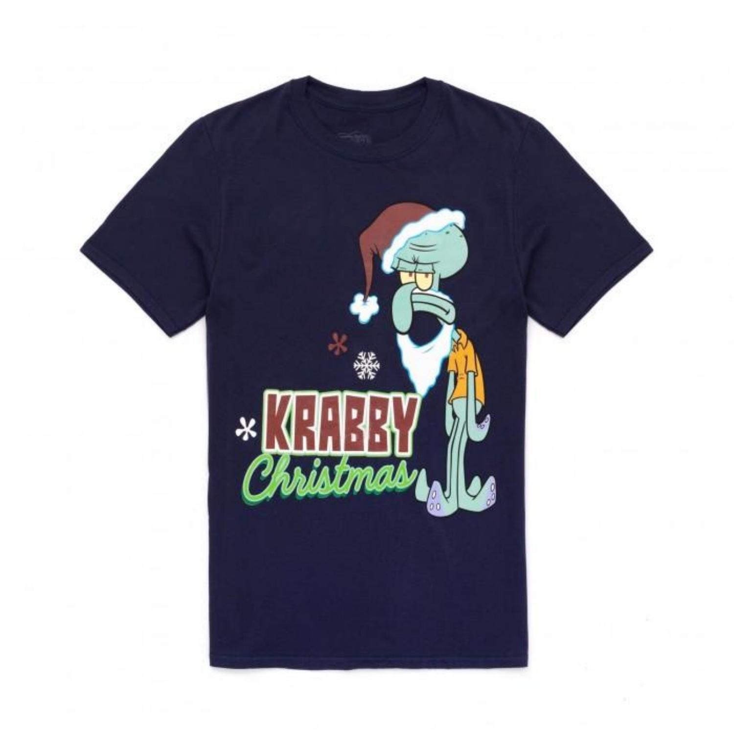 SpongeBob SquarePants Mens Squidward Christmas T-Shirt S