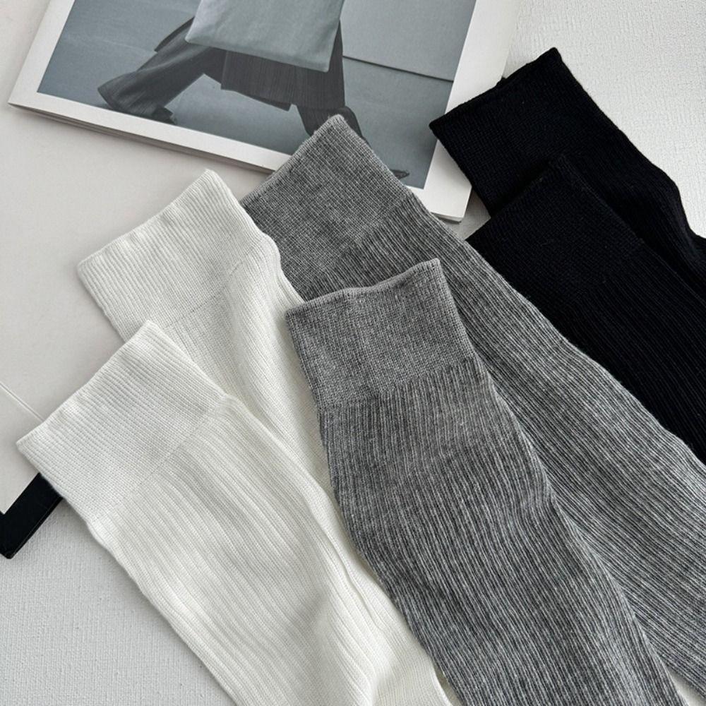 Solid Color JK Calf Socks Ultra-Thin Mid-tube Stocking All Match Knee High Socks  Streetwear