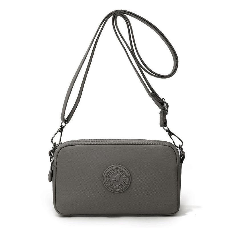 Portamonete in Nylon Leggero Grande Capacità Piccola Borsa Quadrata da Donna Borsa a Tracolla