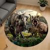 1pc Dinosaur Prehistoric Round Chair Mat Office Area Rug - Non-Slip, Floor Mat for Office, Bedroom, and Indoor Decor P127188